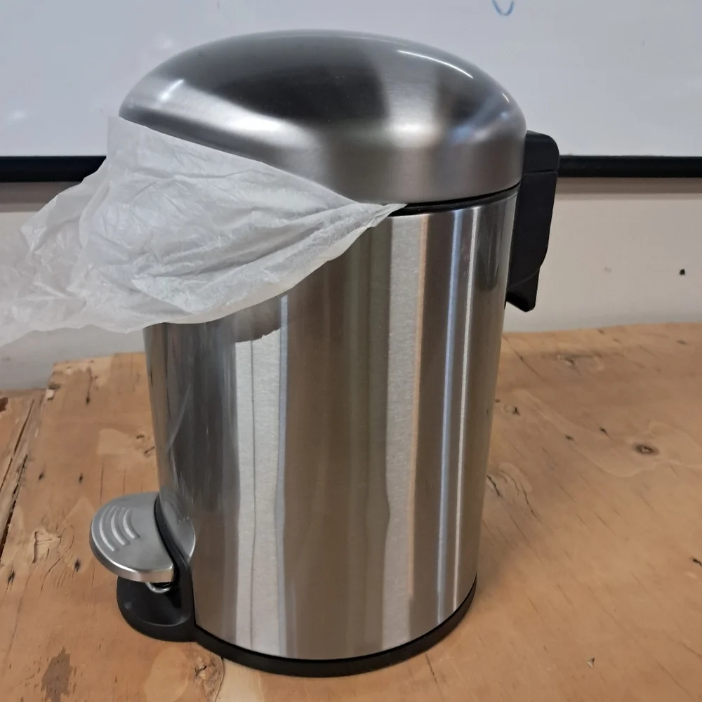 NWT Gedy G-Potty Satin Bathroom Bin 3 L, Stainless Steel